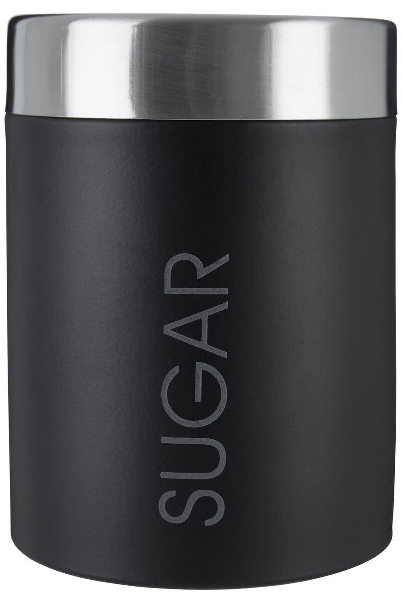 Black Enamel Sugar Canister with Silver Lid | Liberty