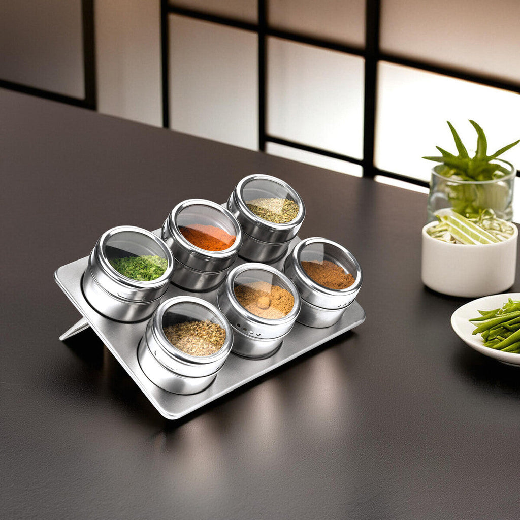 With Oblong Tray | Spice Jars Magnetic Tray