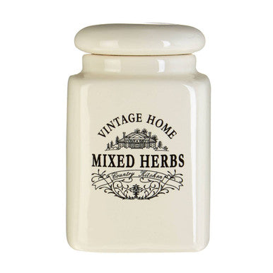 Set of Six Cream Spice Jars | Vintage Home