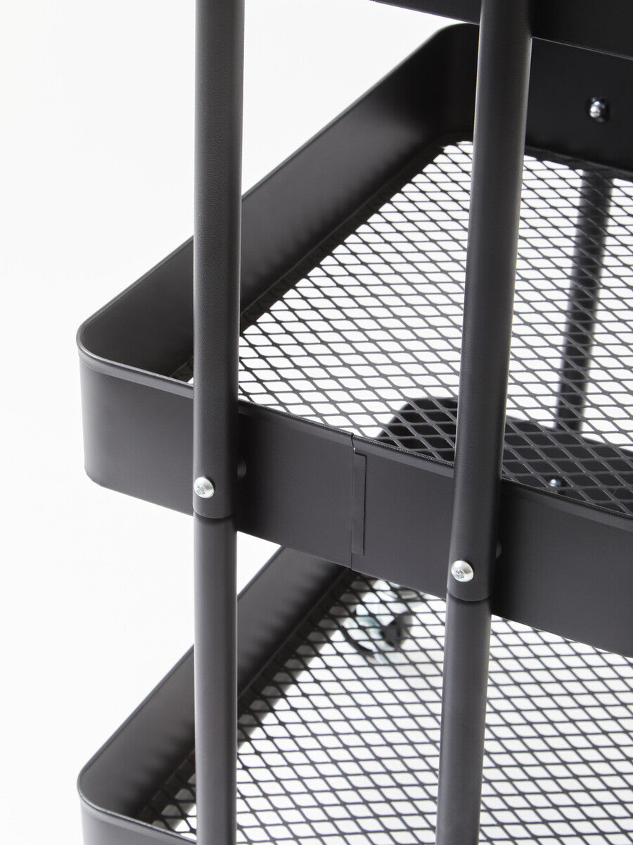 Three Tier Black Metal Trolley | Acero