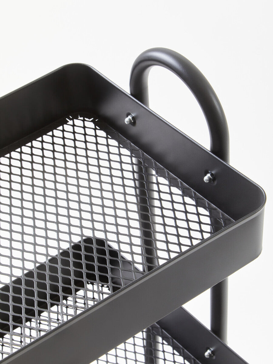 Three Tier Black Metal Trolley | Acero